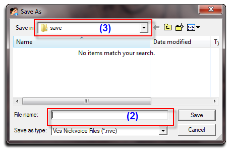 Fig 2: Voice Changer Software Gold - Save as custom nickvoice